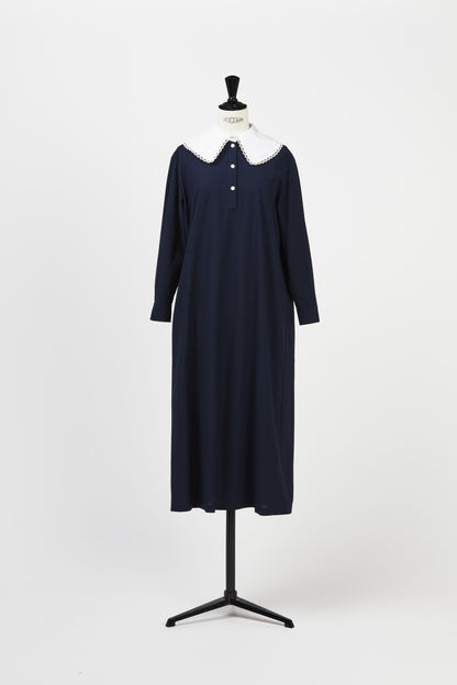 White Frill Collar Polo DressPolissena