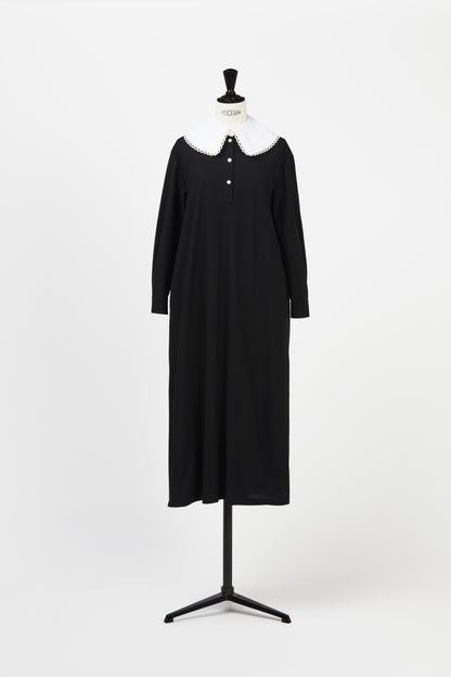 White Frill Collar Polo DressPolissena