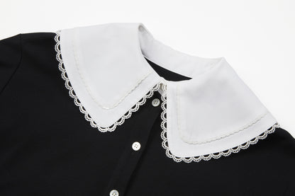 White Frill Collar Polo DressPolissena