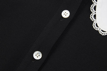 White Frill Collar Polo DressPolissena